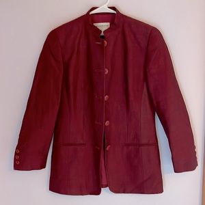 Liz Claiborne linen standing collar jacket